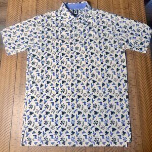 FootJoy Men’s Large Golf Polo – Floral Abstract Print – Excellent Condition